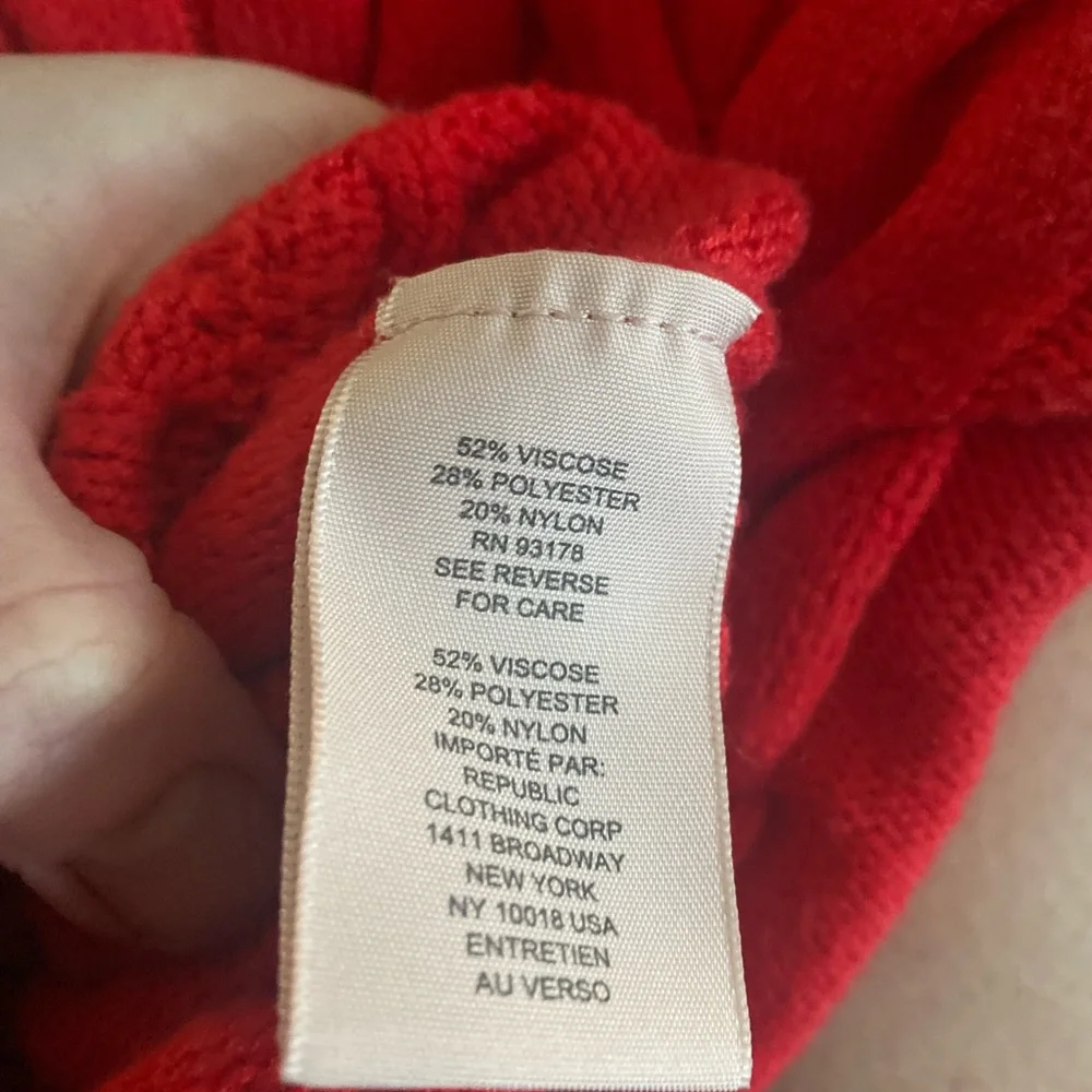 Philosophy Bright Red Cable Knit Sweater